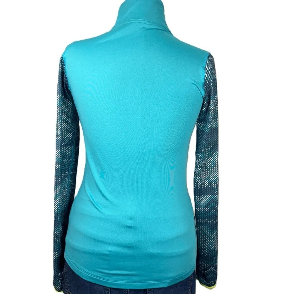 Nike Pro Dri‑Fit 1/2 Zip Pullover Women's Large Graphic Sleeve Thumbholes